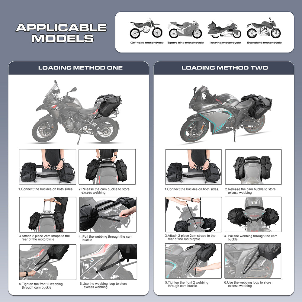 Motorbike Saddle Bag/Pair 48L