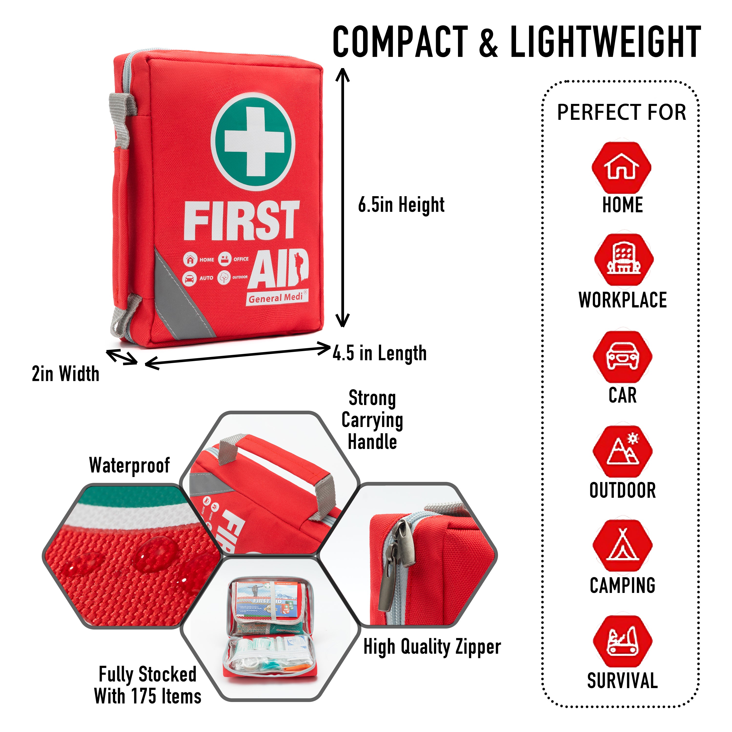 Small, Compact Travel First Aid Kit.