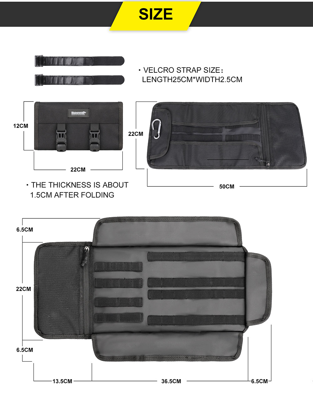 Rhinowalk Heavy Duty Motorcycle Tool Roll