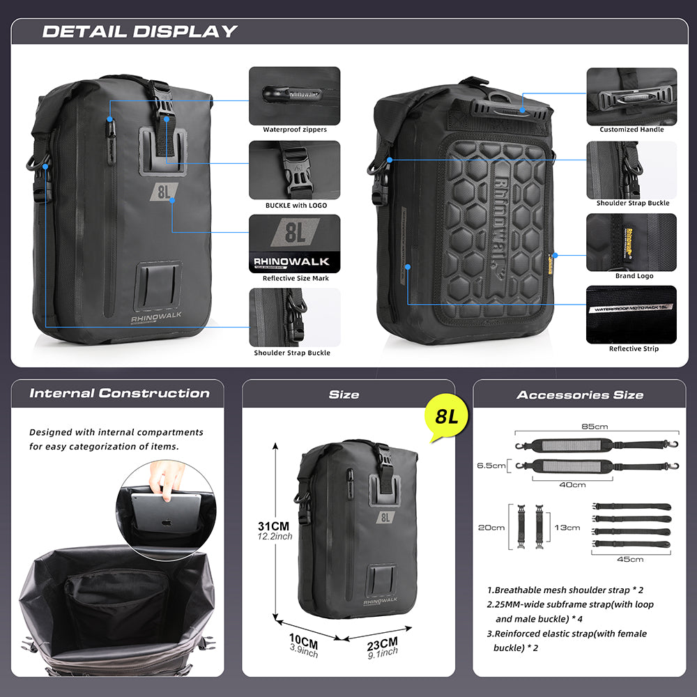 Motorbike Motopack/Pannier 8L