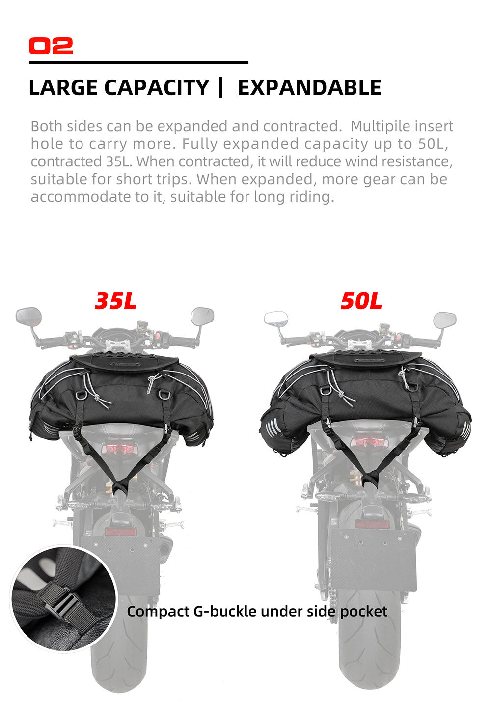 Motorbike Tail Bag 35L-50L