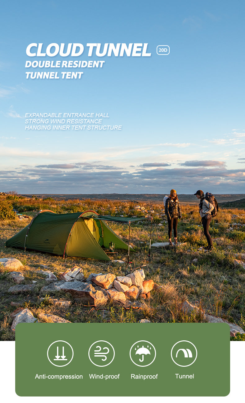 Naturehike Cloud Tunnel 2 Person Tent