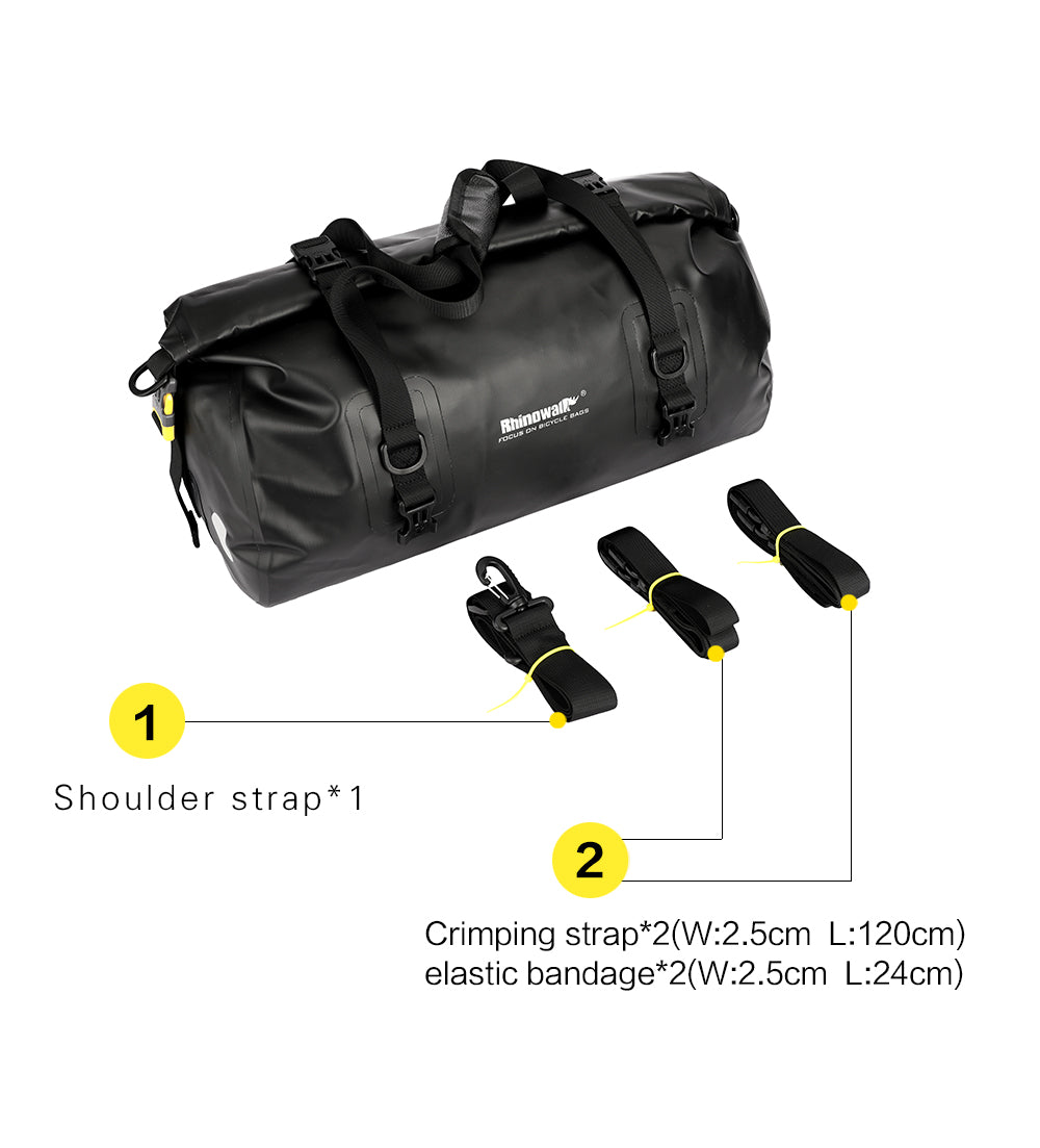 Bike Pannier Bag 20L by Rhinowalk is made from smooth PVC material, adopts high frequency seamless welding technology, and is fully waterproof.