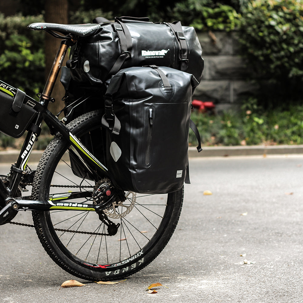 Bike Pannier Bag 25L made by Rhinowalk. Polyester with waterproof PVC coating on both sides