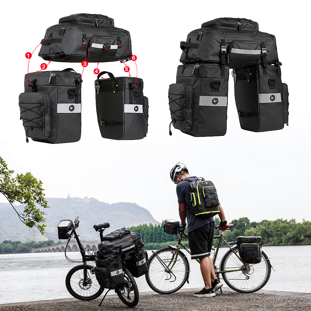 Bike Pannier Bag 3 in 1 Set 65L