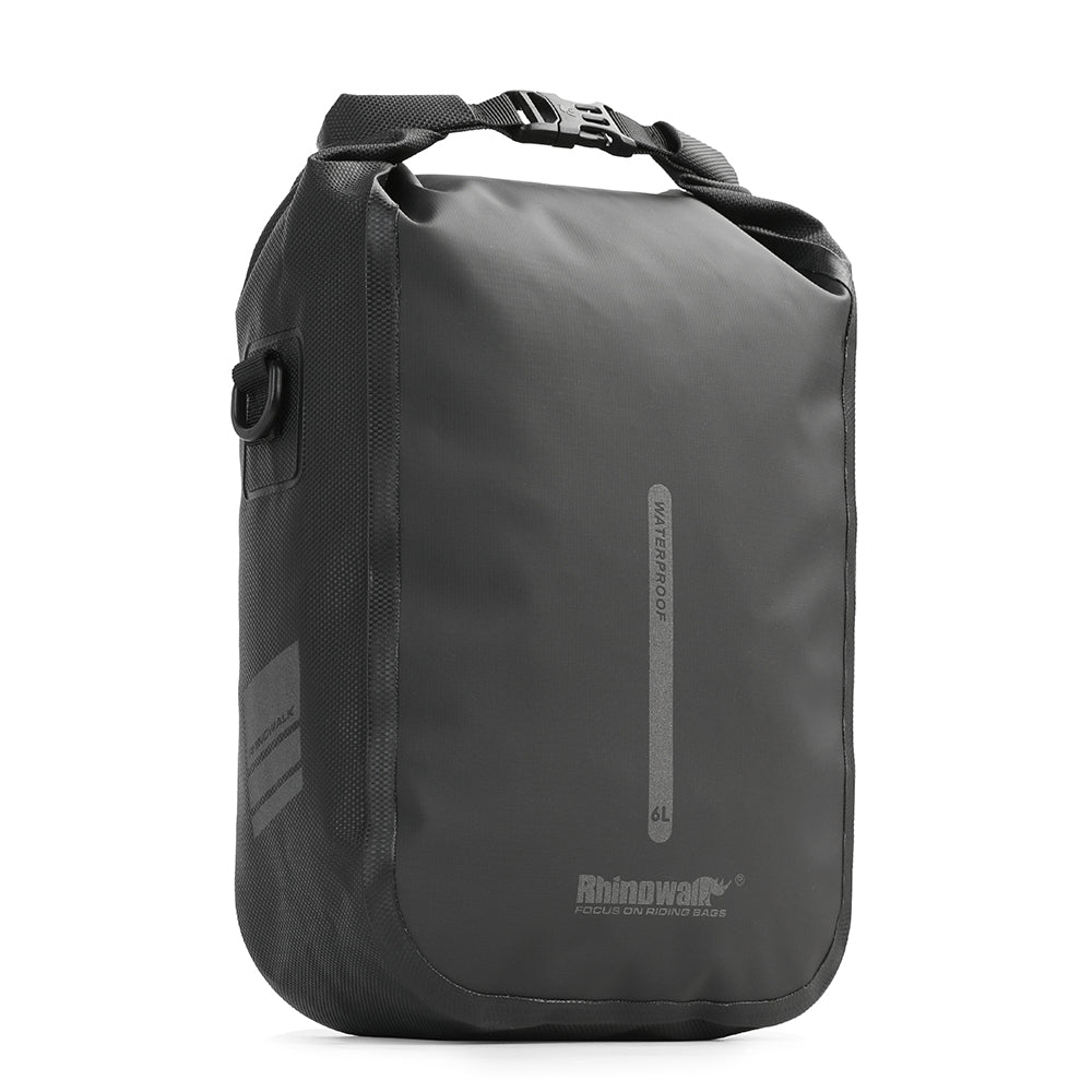 Bike Fork Bag 6L made by Rhinowalk. This fork bag is made of 840D nylon and is protected by an extra layer of waterproof material