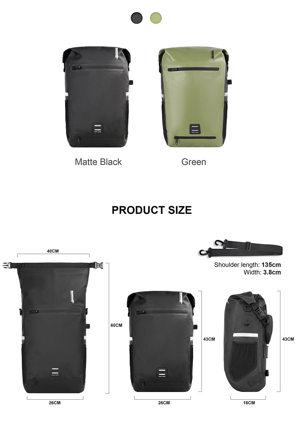 Bike Pannier Bag 22L